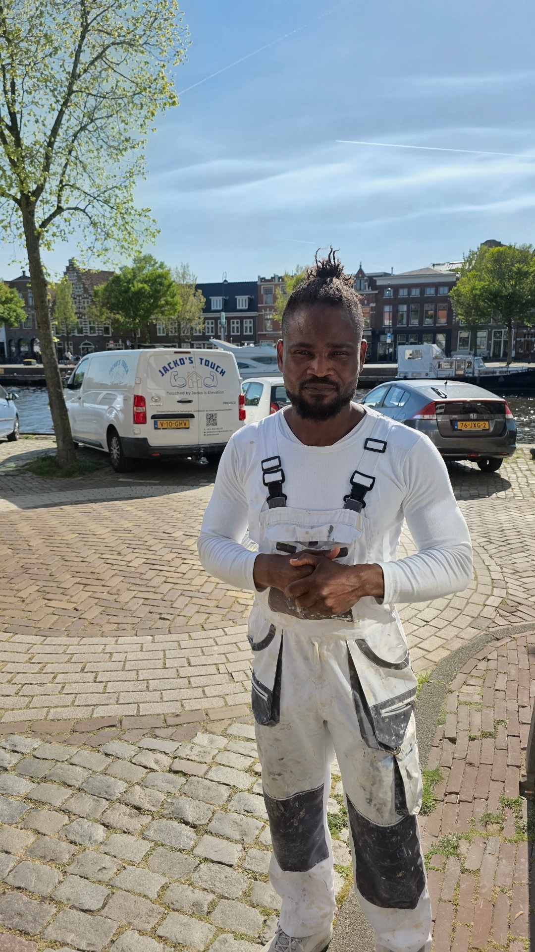 Erick aan het werk in Haarlem